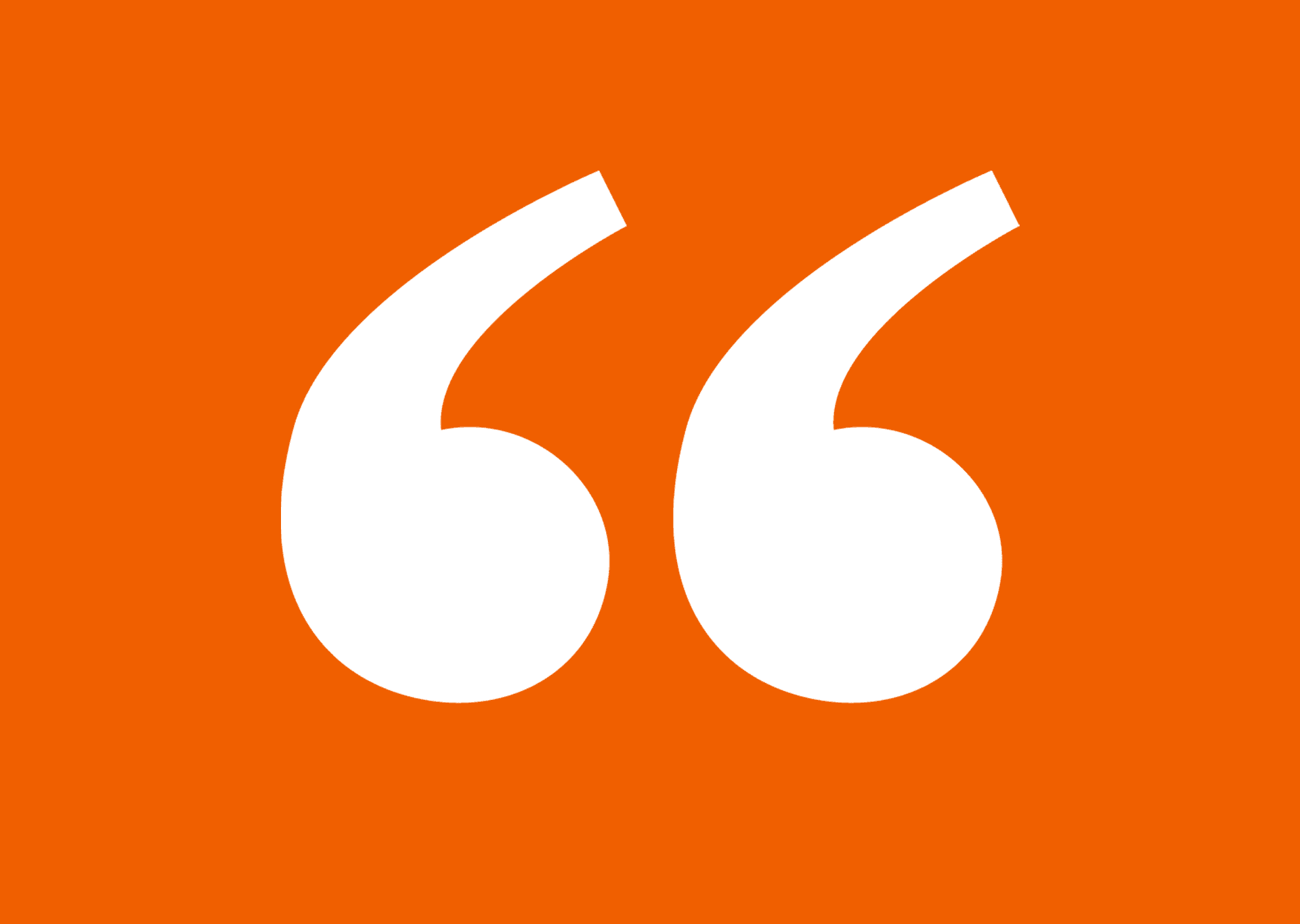 Quote symbol: white on orange background